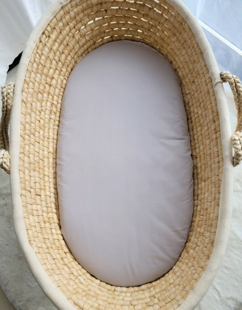 Prześcieradło bawełniane do kosza Mojżesza Boho wózka gondoli 75x35 cm - szare Prześcieradło bawełniane do kosza Mojżesza Boho wózka gondoli 75x35 cm - szare