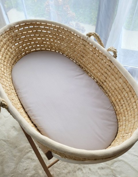 Prześcieradło bawełniane do kosza Mojżesza Boho wózka gondoli 75x35 cm - szare Prześcieradło bawełniane do kosza Mojżesza Boho wózka gondoli 75x35 cm - szare
